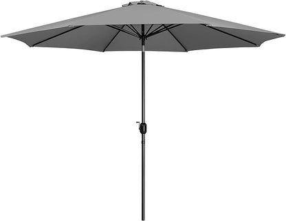 Yaheetech Patio Umbrella, 11FT Outdoor Table Market Umbrella with Push Button Tilt and Crank, Yard Umbrella with 8 Sturdy Ribs for Garden, Deck, Backyard, Pool, Gray