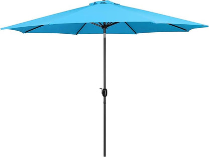 Yaheetech 11FT Patio Umbrella Outdoor Market Table Umbrella with Push Button Tilt & Crank for Garden/Lawn/Deck/Backyard/Pool/Beach, 8 Ribs, Sky Blue