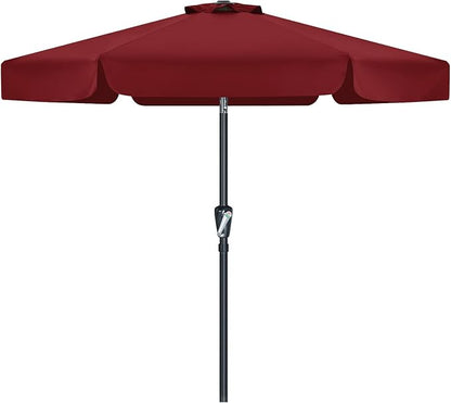 MASTERCANOPY Valance Patio Umbrella for Outdoor Table Market (7.5ft, Burgundy)