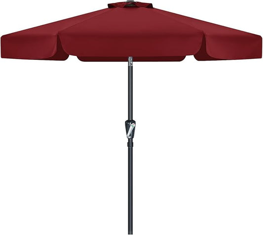 MASTERCANOPY Valance Patio Umbrella for Outdoor Table Market (7.5ft, Burgundy)