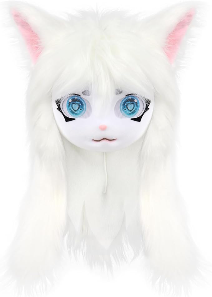 JUNBOON Furry Animal Headgear Beast Full Head Mask Headwear Doll Cosplay Costume Halloween Fursuit
