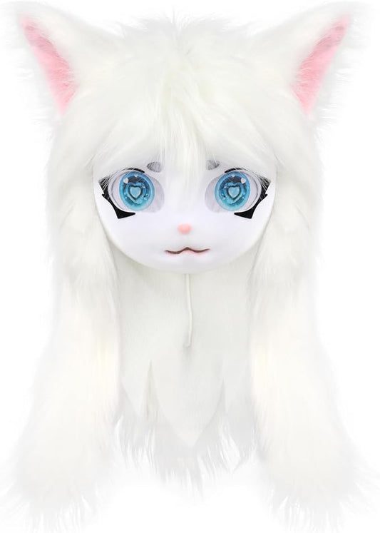 JUNBOON Furry Animal Headgear Beast Full Head Mask Headwear Doll Cosplay Costume Halloween Fursuit