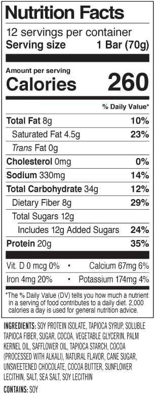 PROBAR - PROTEIN Bar, Chocolate Brownie, Non-GMO, Gluten-Free, Healthy, Plant-Based, Whole-Food Ingredients, Natural Energy (12 Count)