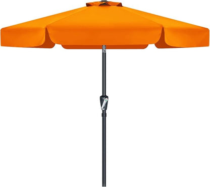 MASTERCANOPY Valance Patio Umbrella for Outdoor Table Market (7.5ft, Orange)