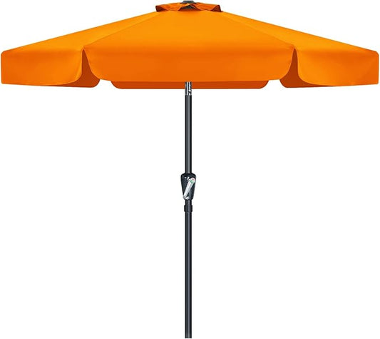 MASTERCANOPY Valance Patio Umbrella for Outdoor Table Market (7.5ft, Orange)