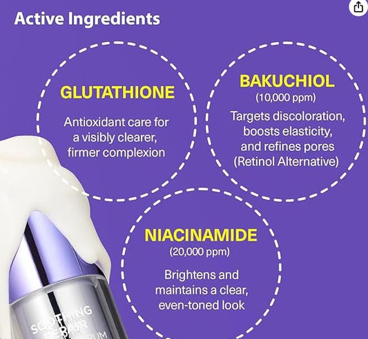 DERMAFIRM Korean Bakuchiol Retinol Serum for Wrinkles w/Niacinamide & Peptides | Soothing Repair Toning Serum R4 for Wrinkle | No Animal Trials 1.01 fl oz