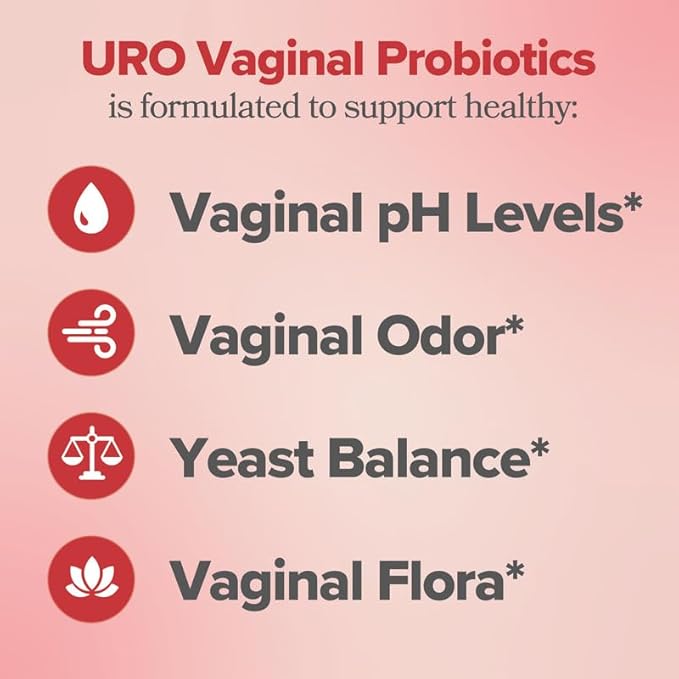 URO Vaginal Probiotics for Women pH Balance 60 Count 3)