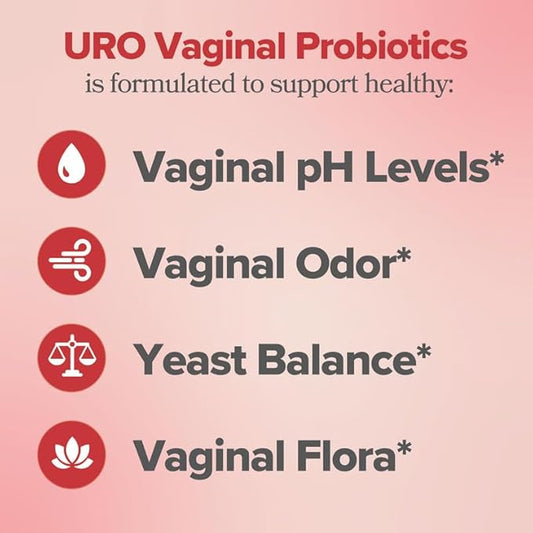 URO Vaginal Probiotics for Women pH Balance 60 Count 3)