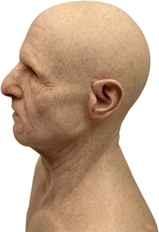 Realistic Old Man Mask Halloween Mask Scary Latex Old Man Grandpa Mask Halloween Wrinkle Face Mask