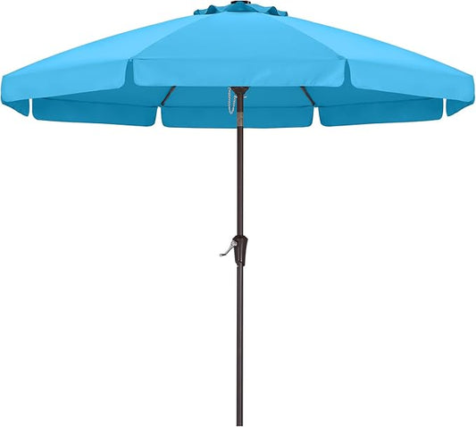 ABCCANOPY 9ft Patio Umbrella 9ft, Outdoor Table Umbrella with Push Button Tilt and Crank, 8 Ribs Umbrella for Patio Pool Garden Deck (Turquoise)