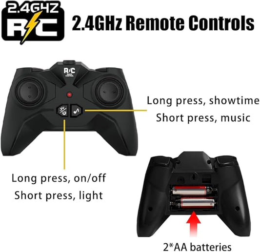 1:20 RC Car for kids, 2.4GHz Remotes, Cyan Dinosaur Monster Truck Toys, All Terrain stunt Remote Control Car with Music, Light, 2 Rechargeable Batteries, Gifts Presents for Boys/Girls Ages 3+