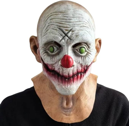 Scary Evil Joker Clown Latex Masks - Halloween Horror Realistic Old Man Cosplay Props for Adults & Parties Props