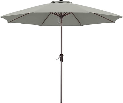 ABCCANOPY 9FT Outdoor Patio Umbrella, 8 Ribs Table Umbrella w/Crank for Easy Set Up, Suitable for Garden, Lawn, Deck & Backyard (Gray)