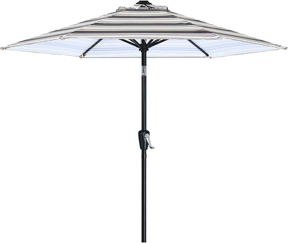 ABCCANOPY 7.5FT Outdoor Patio Umbrella, UV Protection Table Umbrella w/Crank for Easy Set Up, Suitable for Garden, Lawn, Deck & Backyard (Navy Black Stripe)