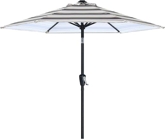 ABCCANOPY 7.5FT Outdoor Patio Umbrella, UV Protection Table Umbrella w/Crank for Easy Set Up, Suitable for Garden, Lawn, Deck & Backyard (Navy Black Stripe)