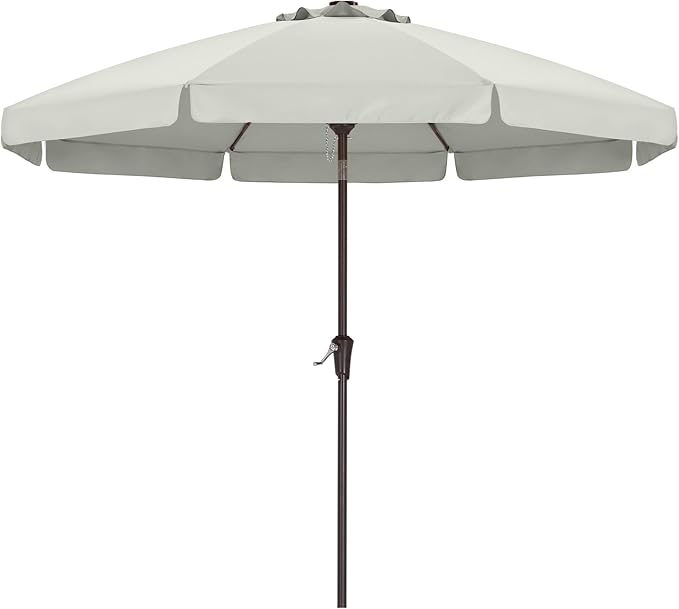 ABCCANOPY Patio Umbrella 11ft, Outdoor Table Umbrella with Push Button Tilt and Crank, 8 Ribs Umbrella for Patio Pool Garden Deck (Light Beige)