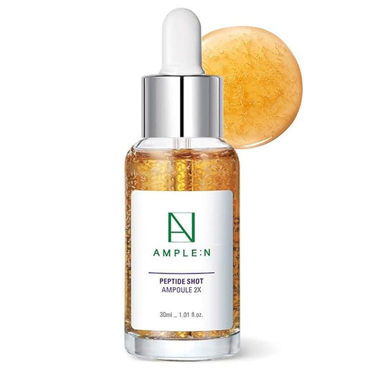 AMPLE:N Peptide Shot Serum 2X – Intensive Age Defying Concentrate Face Serum with Peptide Threads – Erasing Wrinkles and Improve Firmness – Lifting Sagging Skin – Plump, Repairs Skin, 1.01 fl.oz.