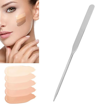 Makeup Spatula,Liquid Foundation Spatula, Stainless Steel Ergonomic Nail