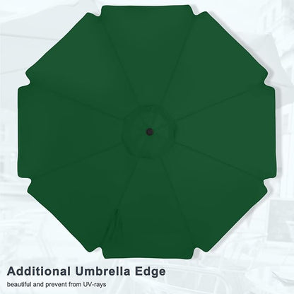 MASTERCANOPY Valance Patio Umbrella for Outdoor Table Market -8 Ribs (11ft,Forest Green)