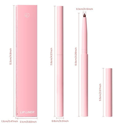 Silky Smooth Retractable Matte Lip Liner Pencil, Wine Red Lip Liner Long-Lasting Creamy Formula for Shaping & Sculpting Lips, Matte Velvet Pigmented Lip Liner Crayon Lipstick 02#