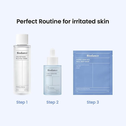 BIODANCE Hydro Cera-nol Real Deep Mask, Overnight Hydrogel Mask, Hydrating Facial Mask For Sensitive Skin, Redness Reducing & Quick Soothing Effect, 1.19oz(34g) x 4ea