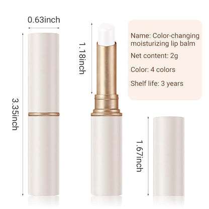 evpct 4Pcs Magic Color Changing Lipstick Long Lasting Waterproof 24 Hours Original for Women, Honey Orange Raspberry Strawberry Pink PH Mood Permanent Color Changing Lipstick Lip Balm, labial magico