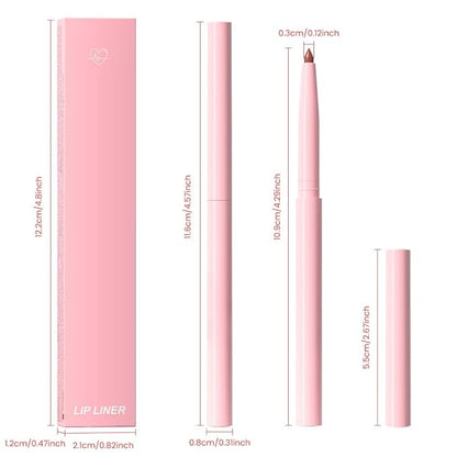 Silky Smooth Retractable Matte Lip Liner Pencil, Orange Lip Liner Long-Lasting Creamy Formula for Shaping & Sculpting Lips, Matte Velvet Pigmented Lip Liner Crayon Lipstick 03#