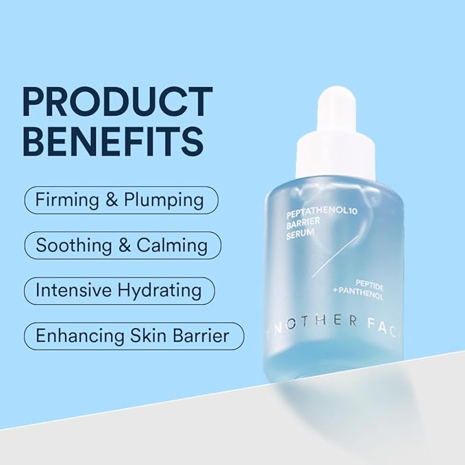 ANOTHER FACE PEPTATHENOL10™ Barrier Serum, Glowing & Firming for Anti Aging, Skin Barrier Repairing, Soothing & Calming Sensitive Skin, Hydrating for Dry Skin, Vegan, Korean Skin Care, 1.35 Fl. Oz