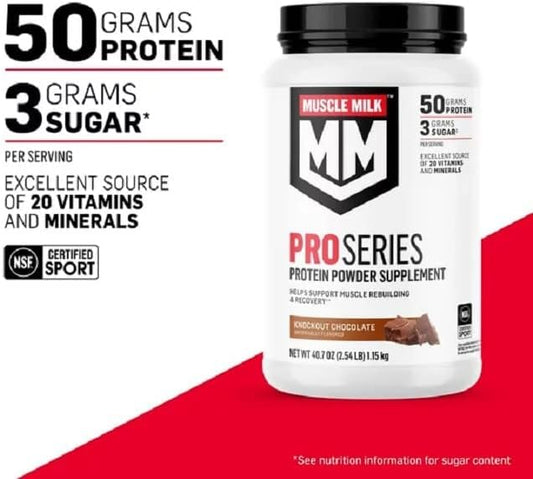 Muscle Mlk Pro Series 50 Knockout Chocolate, 2 Pounds (Pack of 2)