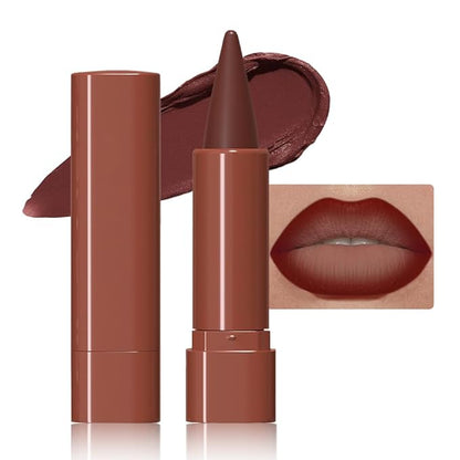 Wine Gradient Matte Lipstick Crayon Lip Liner pencil for Women, Flawless Contour Gradual Ombre Effect Lip Liner Thick Pencil, Long Lasting Waterproof Smudge Proof Lipstick Pencil 08#