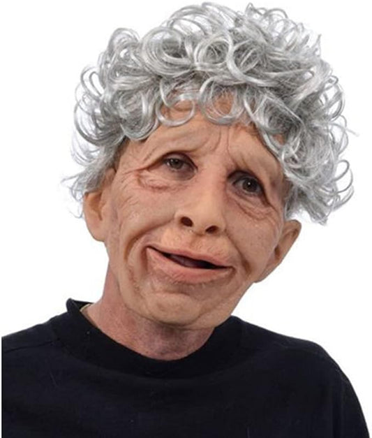 Realistic Old Man Mask Halloween Mask Scary Latex Old Man Grandpa Mask Halloween Wrinkle Face Mask