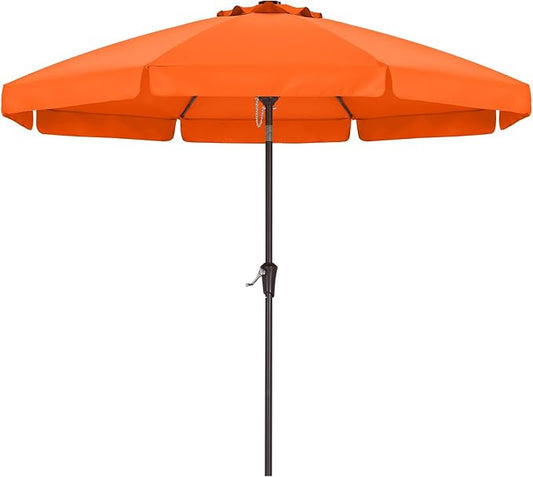 ABCCANOPY Patio Umbrella 10ft Outdoor Table Umbrella with Push Button Tilt and Crank, 8 Ribs Umbrella for Patio Pool Garden Deck (Orange)