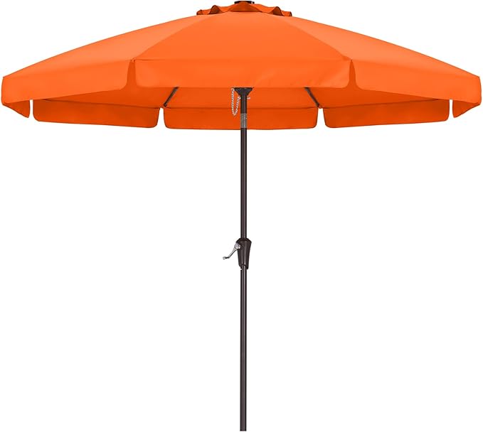 ABCCANOPY Patio Umbrella 9ft Outdoor Table Umbrella with Push Button Tilt and Crank, 8 Ribs Umbrella for Patio Pool Garden Deck (Orange)