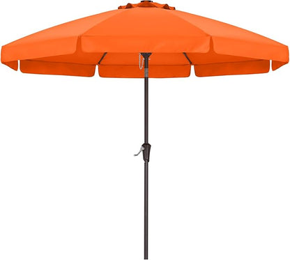 ABCCANOPY Patio Umbrella 9ft Outdoor Table Umbrella with Push Button Tilt and Crank, 8 Ribs Umbrella for Patio Pool Garden Deck (Orange)