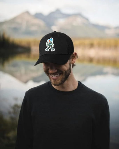 Mesh Bigfoot Hat Leather Cap for Men- Great Snapback Closure Sasquatch Hat for Hunting & Hiking