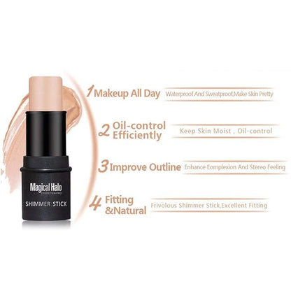 Magical Halo Stick,2Colors Magical Halo Highlighter Stick Powder Makeup Cosmetic(01#)