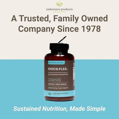 EPC ENDURANCE PRODUCTS COMPANY ENDUR-Flex Sustained Release - 500mg Glucosamine & 200mg Chondroitin - 200 Tablets - Antioxidant - Supplement for Back, Knees, Hands