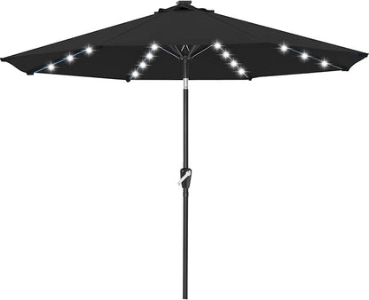 ABCCANOPY 10FT Durable Solar Led Patio Umbrellas with 32LED Lights (Black)