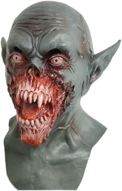 Scary Halloween Mask for Adults - Realistic Vampire Zombie Head Latex Masks Monster Costume Props Horror Cosplay & Party Helmet