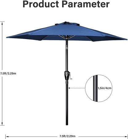 Simple Deluxe 9' Patio Umbrella Outdoor Table Market Yard Umbrella with Push Button Tilt/Crank