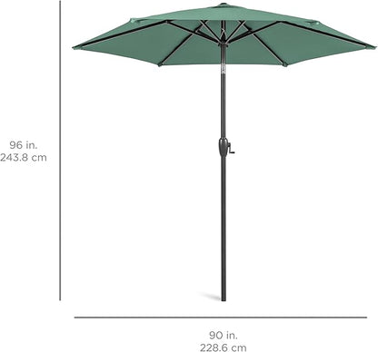 Best Choice Products 7.5ft Heavy-Duty Round Outdoor Market Table Patio Umbrella w/Steel Pole, Push Button Tilt, Easy Crank Lift - Seaglass