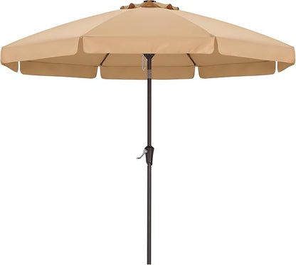 ABCCANOPY Patio Umbrella 11ft, Outdoor Table Umbrella with Push Button Tilt and Crank, 8 Ribs Umbrella for Patio Pool Garden Deck (Khaki)