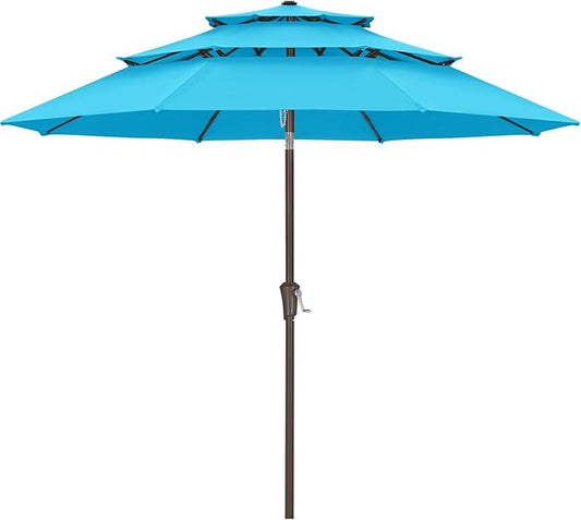 ABCCANOPY Patio Umbrellas 3 Tiers 11FT (Turquoise)