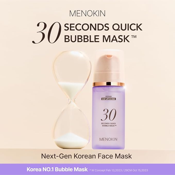 MENOKIN 30 Seconds Quick Bubble Mask [REPAIR] - [EGF Liposome] in Micro-bubbles for Skin Restoration, Hypoallergenic Bubble Capsule for Deep Repair, Korean Skin Care Essential, 70 Uses, 3.21 fl.oz