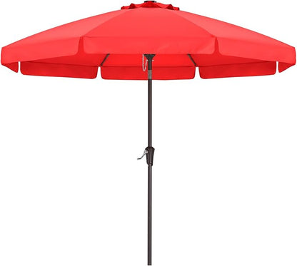 ABCCANOPY Patio Umbrella 9ft, Outdoor Table Umbrella with Push Button Tilt and Crank, 8 Ribs Umbrella for Patio Pool Garden Deck (Red)