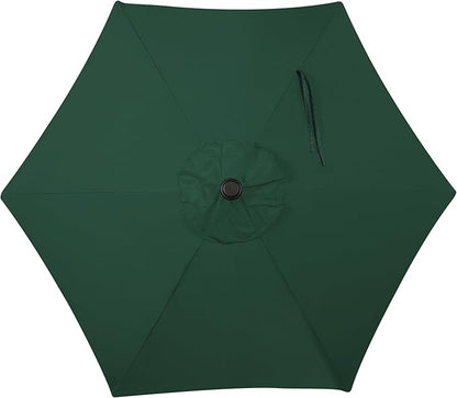 Blissun 7.5 ft Patio Umbrella, Yard Umbrella, Outdoor Market Umbrella with Push Button Tilt Crank, Dark Green