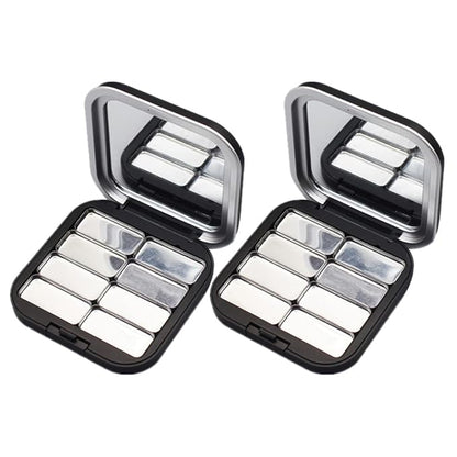 2pcs Empty Magnetic Eyeshadow Palette, Small Makeup Palette