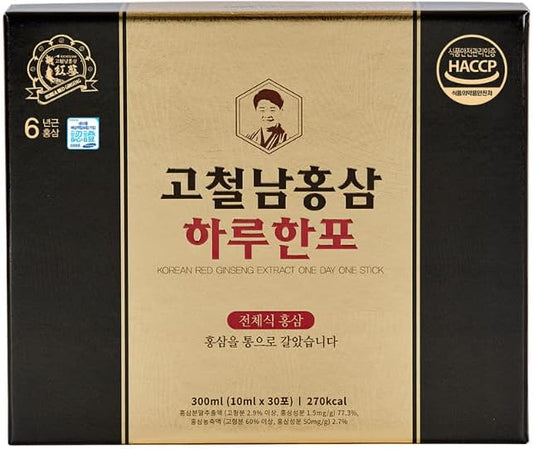 Korean Red Ginseng Extract One Day one Stick 10ml x 30 Pouch Healthy Beverage Drink Portable Convenient 고철남홍삼 홍삼 하루한포 스틱