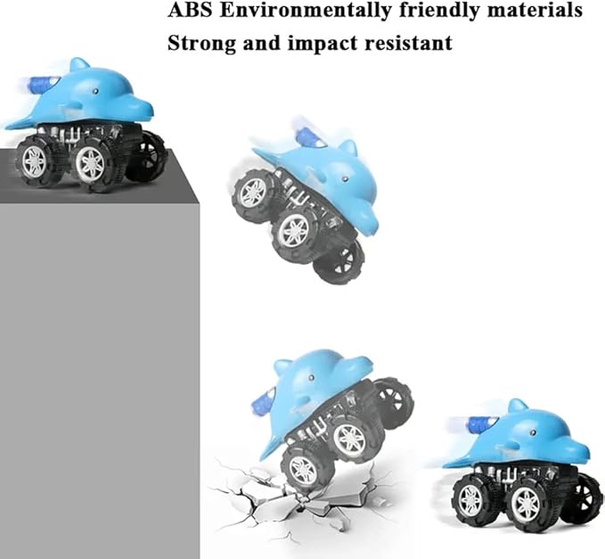 Liberty Imports 12 Pack Monster Truck Pull Back Cars, Large Animal Toy Pullback Racers Vehicles Party Favors Play Set for Kids, Boys, Toddlers
