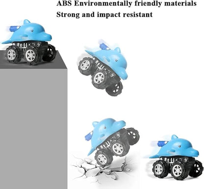 Liberty Imports 12 Pack Monster Truck Pull Back Cars, Large Animal Toy Pullback Racers Vehicles Party Favors Play Set for Kids, Boys, Toddlers